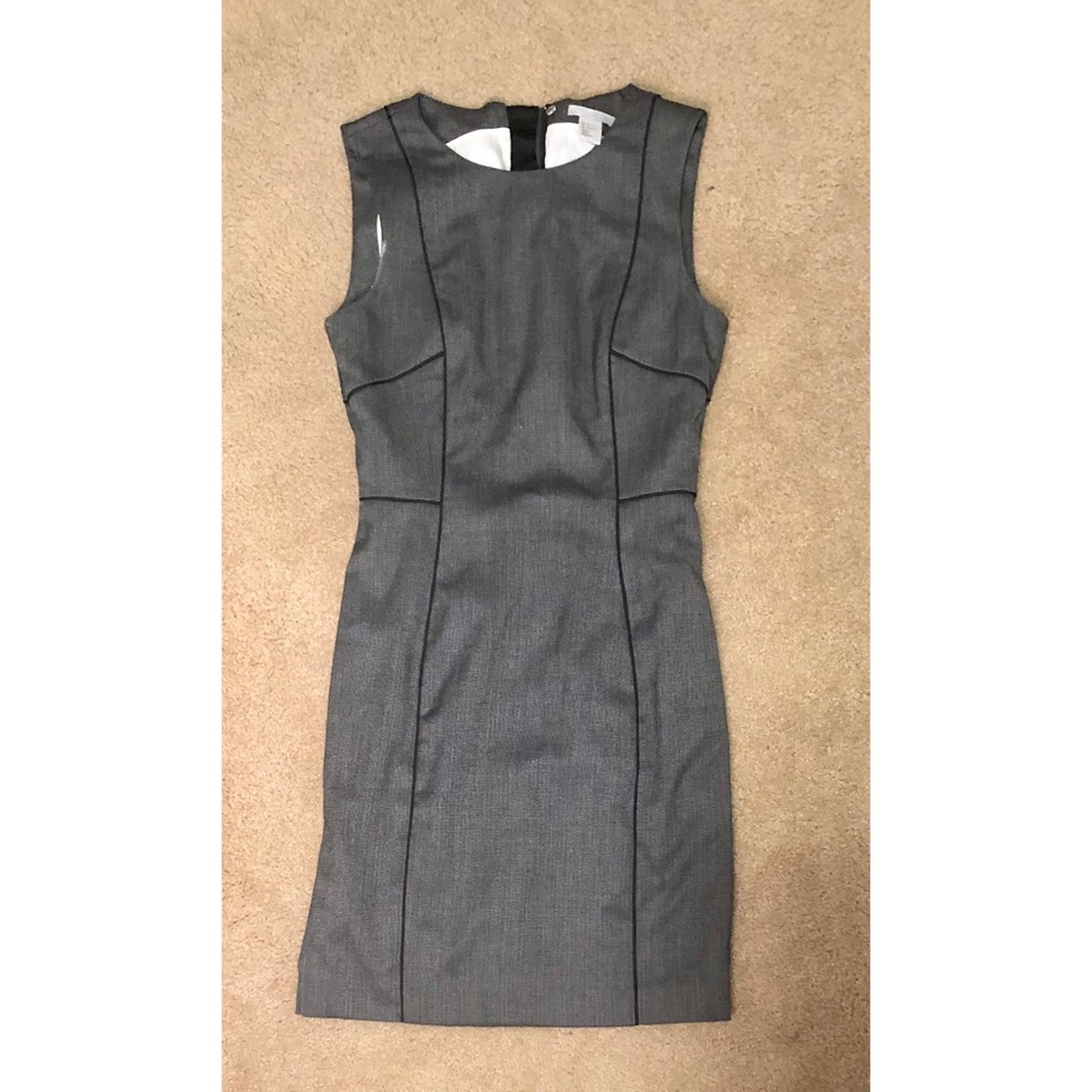 Business professional grey pencil dress